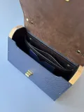 Сумка кожаная с деревянными вставками